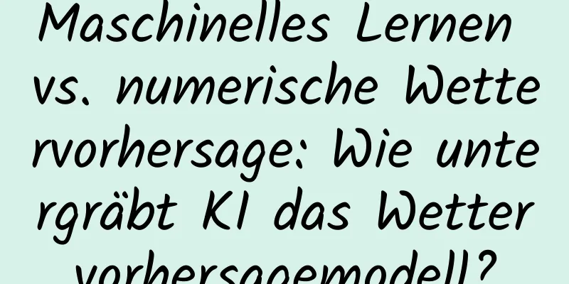 Maschinelles Lernen vs. numerische Wettervorhersage: Wie untergräbt KI das Wettervorhersagemodell?
