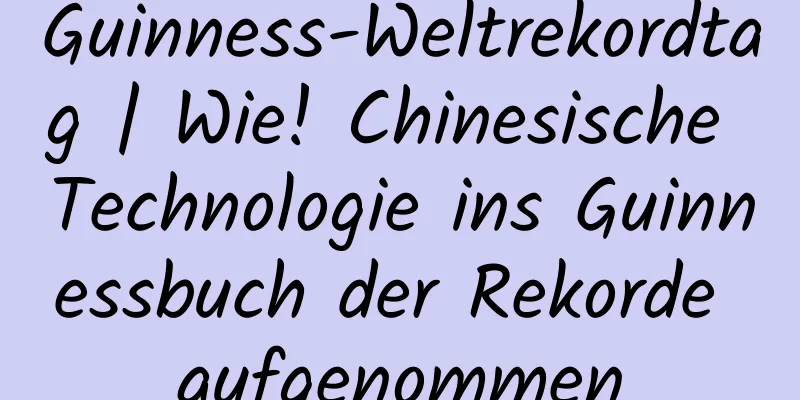 Guinness-Weltrekordtag | Wie! Chinesische Technologie ins Guinnessbuch der Rekorde aufgenommen