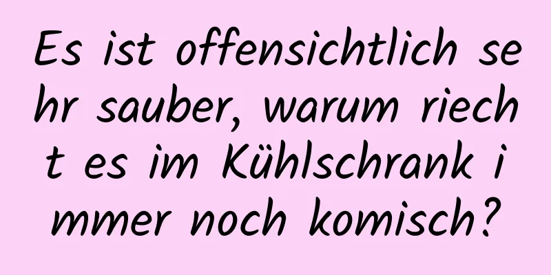 Es ist offensichtlich sehr sauber, warum riecht es im Kühlschrank immer noch komisch?