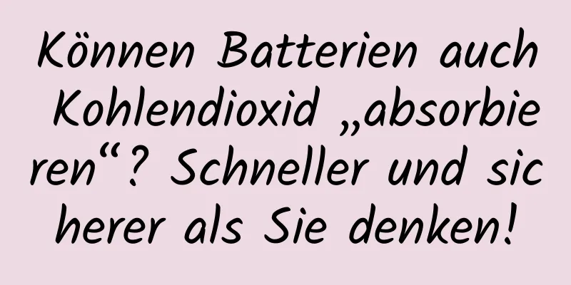 Können Batterien auch Kohlendioxid „absorbieren“? Schneller und sicherer als Sie denken!