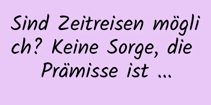 Sind Zeitreisen möglich? Keine Sorge, die Prämisse ist ...