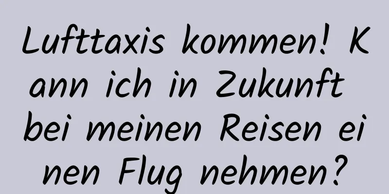 Lufttaxis kommen! Kann ich in Zukunft bei meinen Reisen einen Flug nehmen?