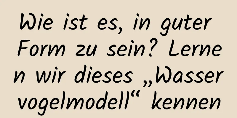 Wie ist es, in guter Form zu sein? Lernen wir dieses „Wasservogelmodell“ kennen