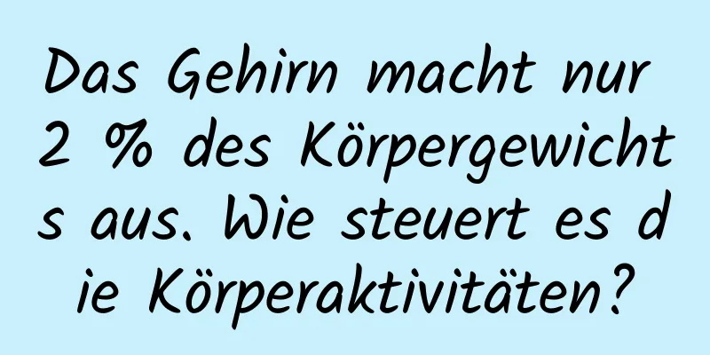 Das Gehirn macht nur 2 % des Körpergewichts aus. Wie steuert es die Körperaktivitäten?