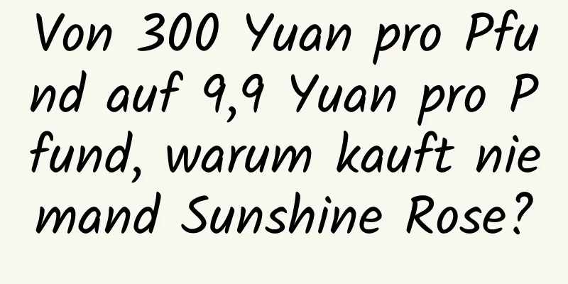 Von 300 Yuan pro Pfund auf 9,9 Yuan pro Pfund, warum kauft niemand Sunshine Rose?