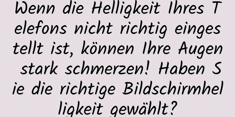 Wenn die Helligkeit Ihres Telefons nicht richtig eingestellt ist, können Ihre Augen stark schmerzen! Haben Sie die richtige Bildschirmhelligkeit gewählt?
