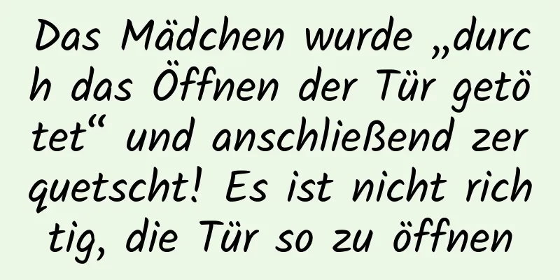 Das Mädchen wurde „durch das Öffnen der Tür getötet“ und anschließend zerquetscht! Es ist nicht richtig, die Tür so zu öffnen