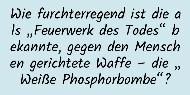 Wie furchterregend ist die als „Feuerwerk des Todes“ bekannte, gegen den Menschen gerichtete Waffe – die „Weiße Phosphorbombe“?