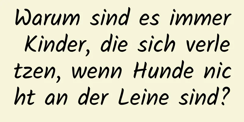 Warum sind es immer Kinder, die sich verletzen, wenn Hunde nicht an der Leine sind?
