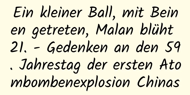 Ein kleiner Ball, mit Beinen getreten, Malan blüht 21. - Gedenken an den 59. Jahrestag der ersten Atombombenexplosion Chinas