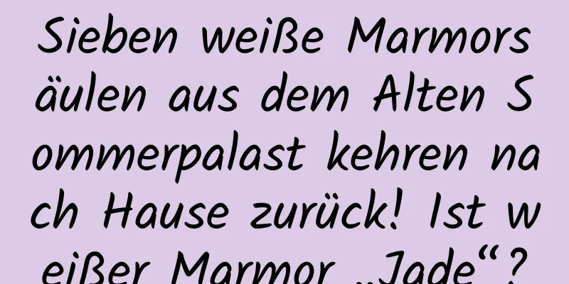 Sieben weiße Marmorsäulen aus dem Alten Sommerpalast kehren nach Hause zurück! Ist weißer Marmor „Jade“?