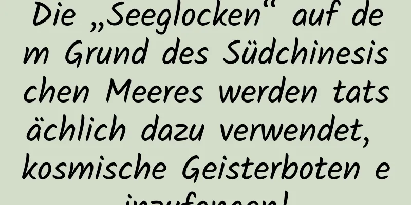 Die „Seeglocken“ auf dem Grund des Südchinesischen Meeres werden tatsächlich dazu verwendet, kosmische Geisterboten einzufangen!