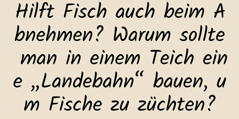 Hilft Fisch auch beim Abnehmen? Warum sollte man in einem Teich eine „Landebahn“ bauen, um Fische zu züchten?