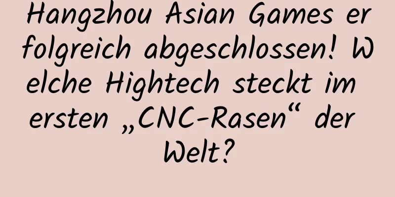 Hangzhou Asian Games erfolgreich abgeschlossen! Welche Hightech steckt im ersten „CNC-Rasen“ der Welt?