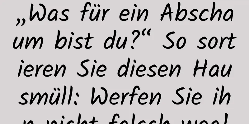 „Was für ein Abschaum bist du?“ So sortieren Sie diesen Hausmüll: Werfen Sie ihn nicht falsch weg!