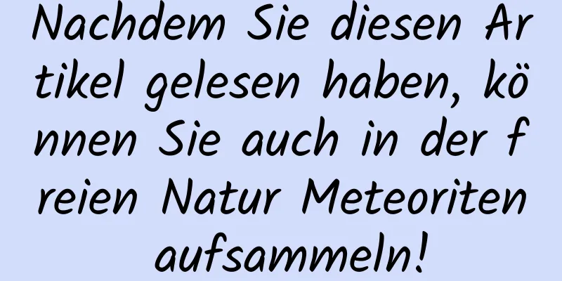 Nachdem Sie diesen Artikel gelesen haben, können Sie auch in der freien Natur Meteoriten aufsammeln!