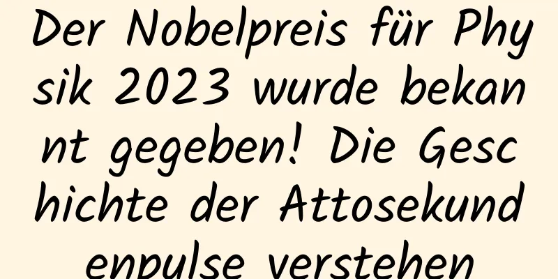 Der Nobelpreis für Physik 2023 wurde bekannt gegeben! Die Geschichte der Attosekundenpulse verstehen
