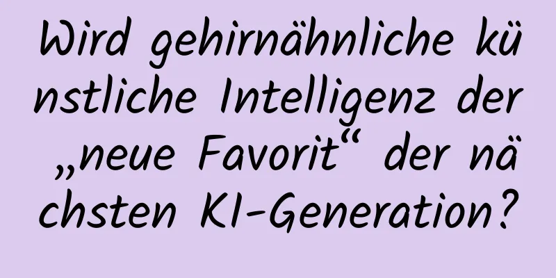 Wird gehirnähnliche künstliche Intelligenz der „neue Favorit“ der nächsten KI-Generation?