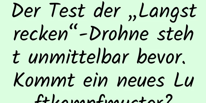 Der Test der „Langstrecken“-Drohne steht unmittelbar bevor. Kommt ein neues Luftkampfmuster?