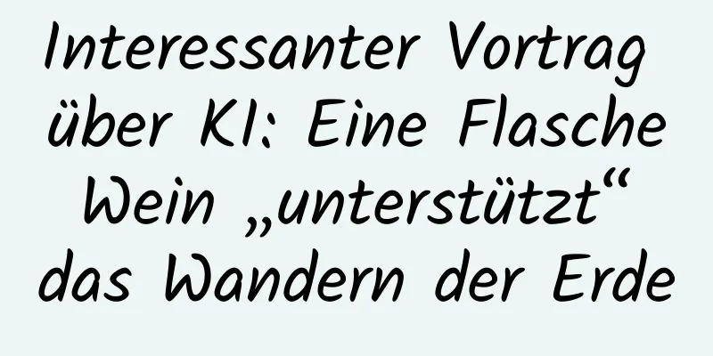 Interessanter Vortrag über KI: Eine Flasche Wein „unterstützt“ das Wandern der Erde
