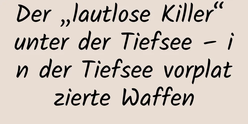 Der „lautlose Killer“ unter der Tiefsee – in der Tiefsee vorplatzierte Waffen