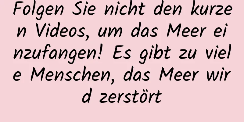 Folgen Sie nicht den kurzen Videos, um das Meer einzufangen! Es gibt zu viele Menschen, das Meer wird zerstört