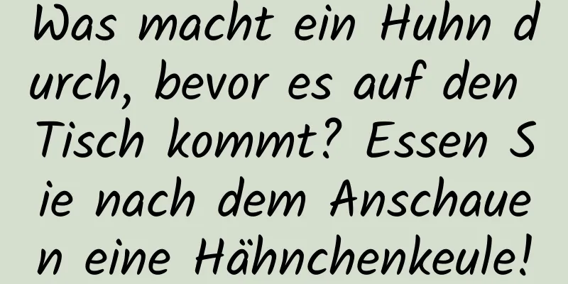 Was macht ein Huhn durch, bevor es auf den Tisch kommt? Essen Sie nach dem Anschauen eine Hähnchenkeule!