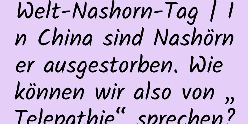 Welt-Nashorn-Tag | In China sind Nashörner ausgestorben. Wie können wir also von „Telepathie“ sprechen?