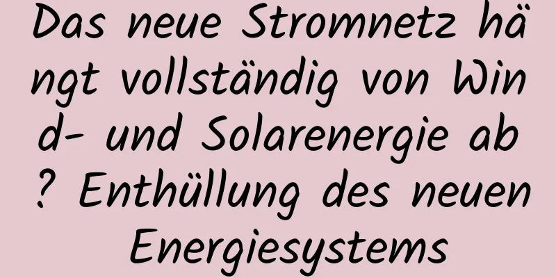 Das neue Stromnetz hängt vollständig von Wind- und Solarenergie ab? Enthüllung des neuen Energiesystems