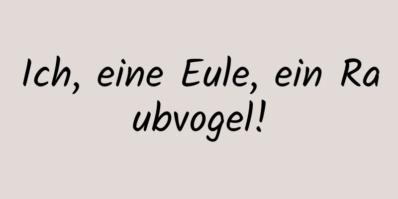 Ich, eine Eule, ein Raubvogel!