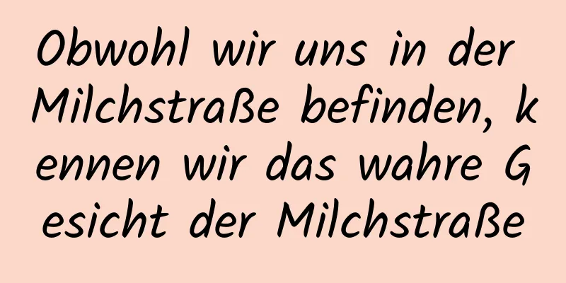 Obwohl wir uns in der Milchstraße befinden, kennen wir das wahre Gesicht der Milchstraße