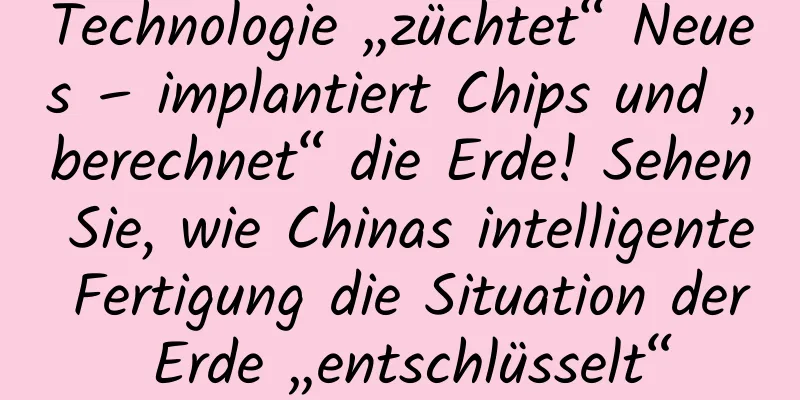 Technologie „züchtet“ Neues – implantiert Chips und „berechnet“ die Erde! Sehen Sie, wie Chinas intelligente Fertigung die Situation der Erde „entschlüsselt“