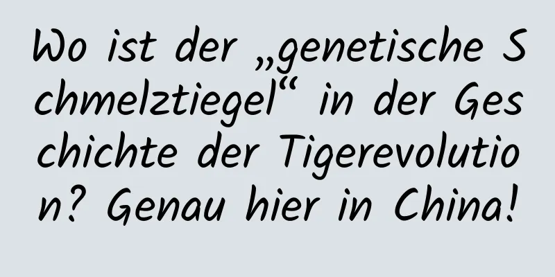 Wo ist der „genetische Schmelztiegel“ in der Geschichte der Tigerevolution? Genau hier in China!