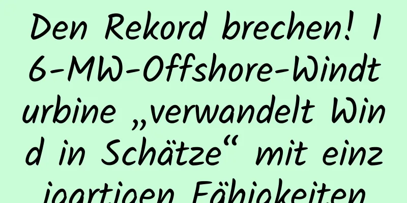 Den Rekord brechen! 16-MW-Offshore-Windturbine „verwandelt Wind in Schätze“ mit einzigartigen Fähigkeiten