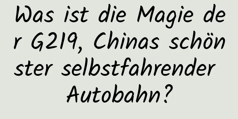 Was ist die Magie der G219, Chinas schönster selbstfahrender Autobahn?