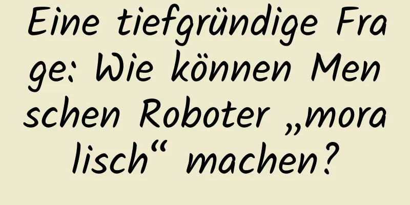 Eine tiefgründige Frage: Wie können Menschen Roboter „moralisch“ machen?