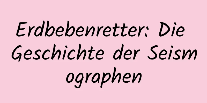 Erdbebenretter: Die Geschichte der Seismographen