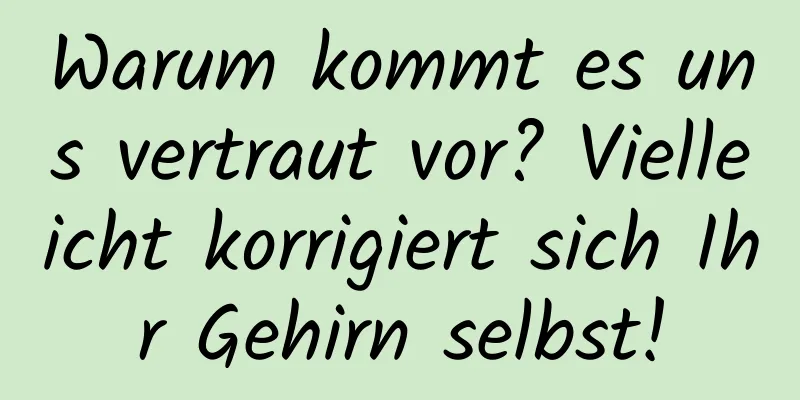 Warum kommt es uns vertraut vor? Vielleicht korrigiert sich Ihr Gehirn selbst!