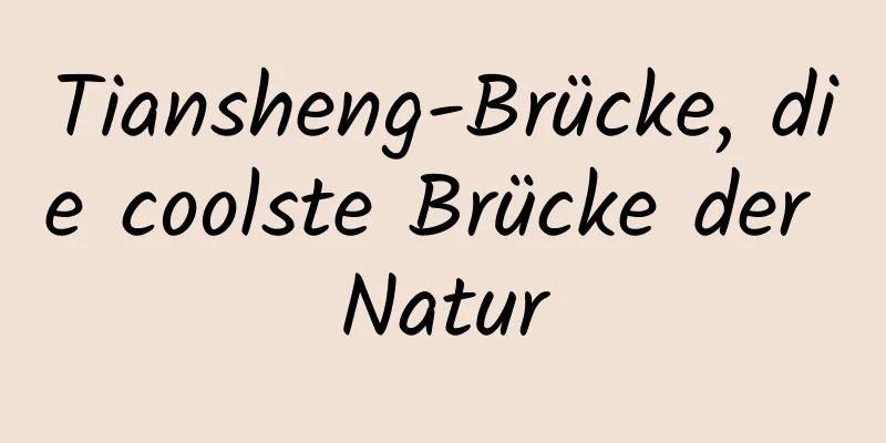 Tiansheng-Brücke, die coolste Brücke der Natur
