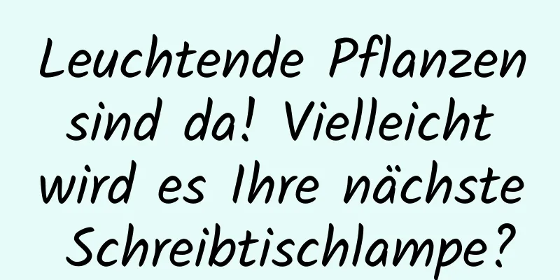 Leuchtende Pflanzen sind da! Vielleicht wird es Ihre nächste Schreibtischlampe?
