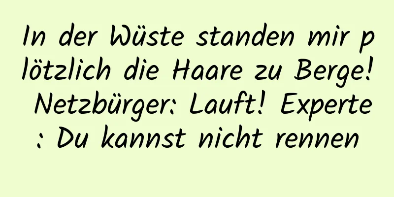 In der Wüste standen mir plötzlich die Haare zu Berge! Netzbürger: Lauft! Experte: Du kannst nicht rennen