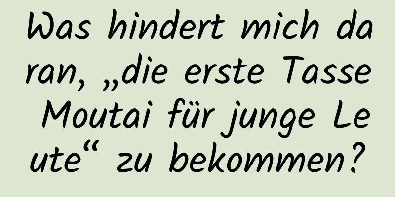 Was hindert mich daran, „die erste Tasse Moutai für junge Leute“ zu bekommen?