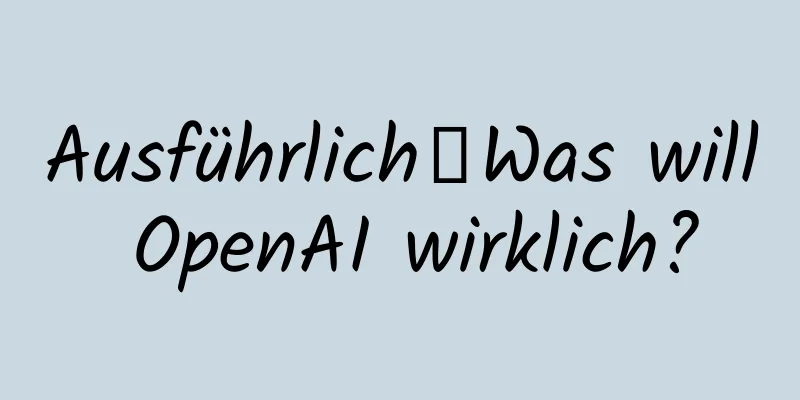 Ausführlich｜Was will OpenAI wirklich?
