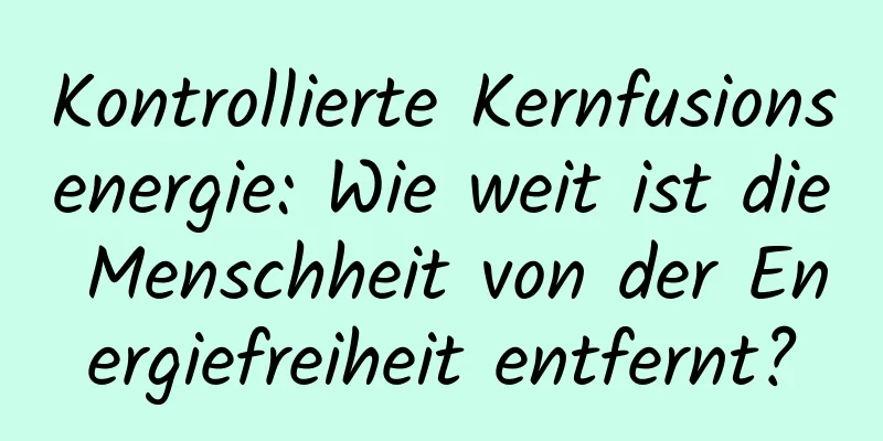Kontrollierte Kernfusionsenergie: Wie weit ist die Menschheit von der Energiefreiheit entfernt?