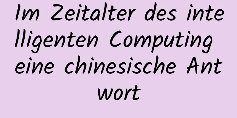 Im Zeitalter des intelligenten Computing eine chinesische Antwort