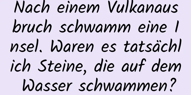 Nach einem Vulkanausbruch schwamm eine Insel. Waren es tatsächlich Steine, die auf dem Wasser schwammen?