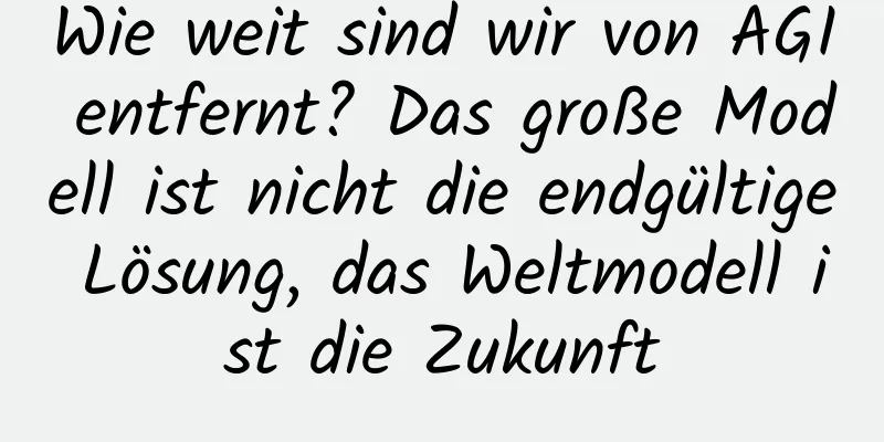 Wie weit sind wir von AGI entfernt? Das große Modell ist nicht die endgültige Lösung, das Weltmodell ist die Zukunft
