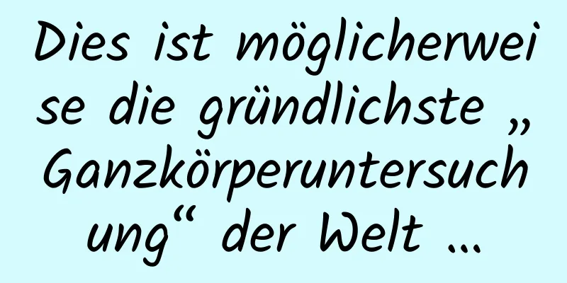 Dies ist möglicherweise die gründlichste „Ganzkörperuntersuchung“ der Welt …