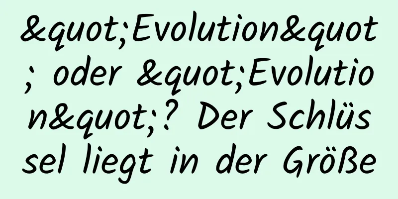 "Evolution" oder "Evolution"? Der Schlüssel liegt in der Größe