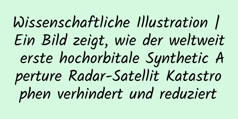Wissenschaftliche Illustration | Ein Bild zeigt, wie der weltweit erste hochorbitale Synthetic Aperture Radar-Satellit Katastrophen verhindert und reduziert